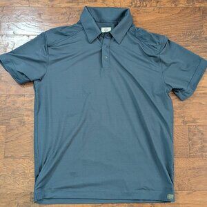 FIELD & STREAM Navy Blue Snap Front Polo Shirt Top Sz L